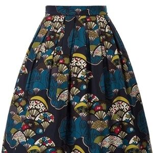 Grace Karin 1950 Vintage Inspired Pleated Floral Swing Skirt Circle S NWT midi